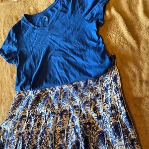 Royal Blue Blouse & Skirt Set